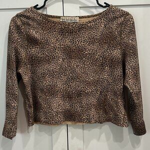 Jones New York Sport, Women's Top, M, Leopard Design, Scoop Neck